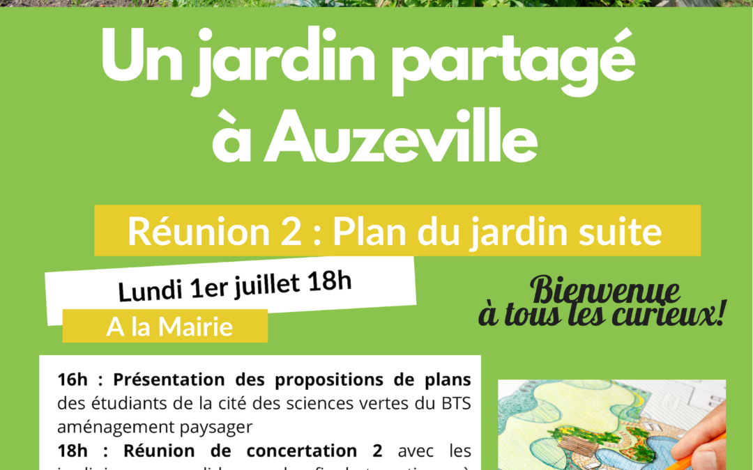 Jardins partagés à Auzeville : Prochaine réunion plans des jardins 1er juillet 2024