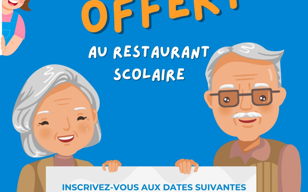 La Semaine Bleue : Déjeuner offert aux seniors au restaurant scolaire, inscrivez vous !